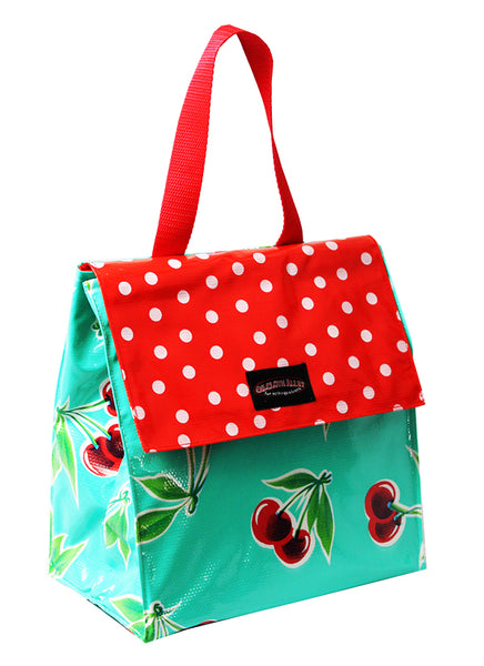 Oilcloth Insulated Lunch Bag - White Cherry – Oilcloth Alley