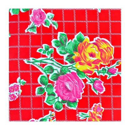 Red Rose Oilcloth Fabric