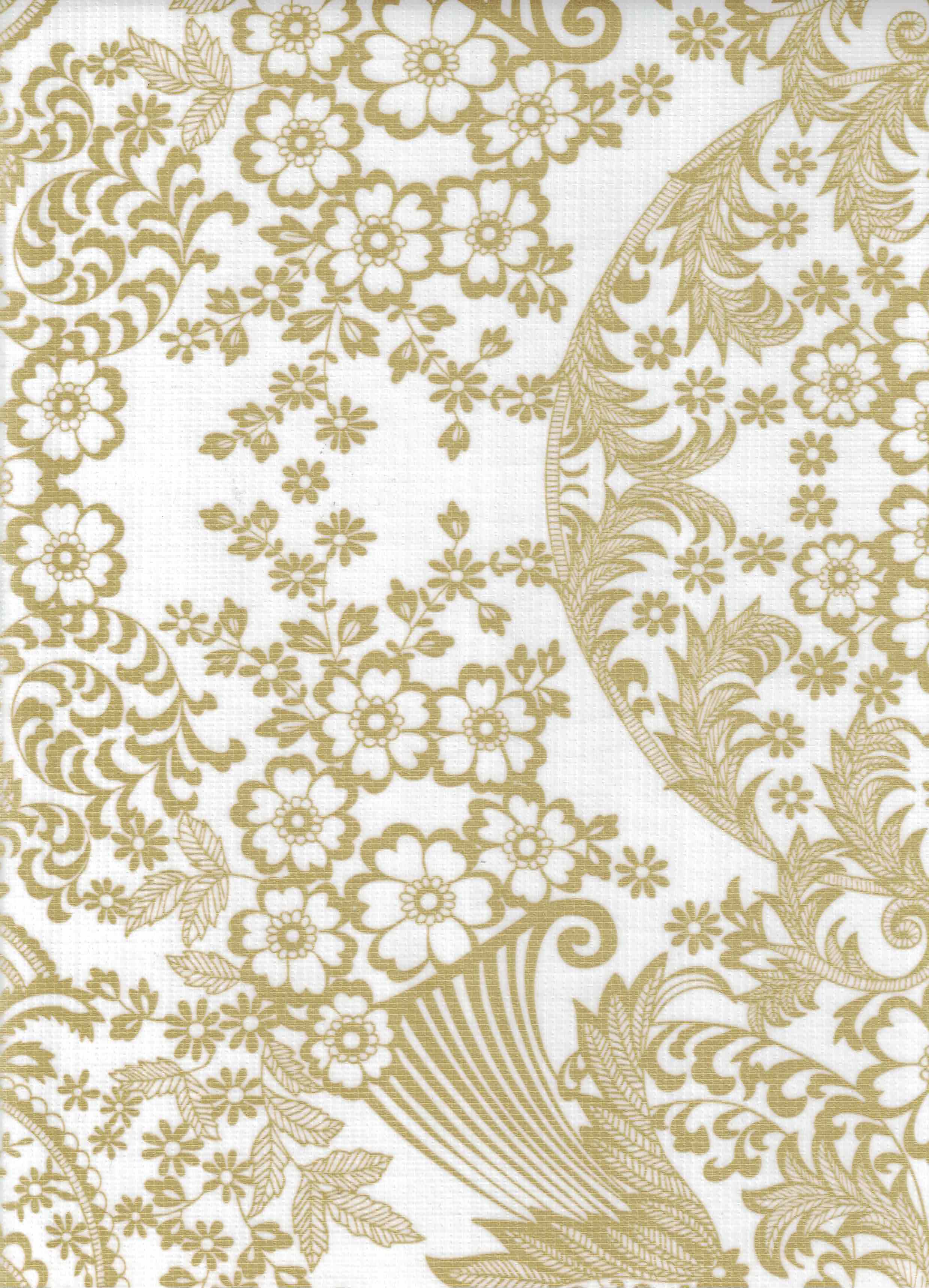 Gold and White Toile Oilcloth Fabric – Oilcloth Alley