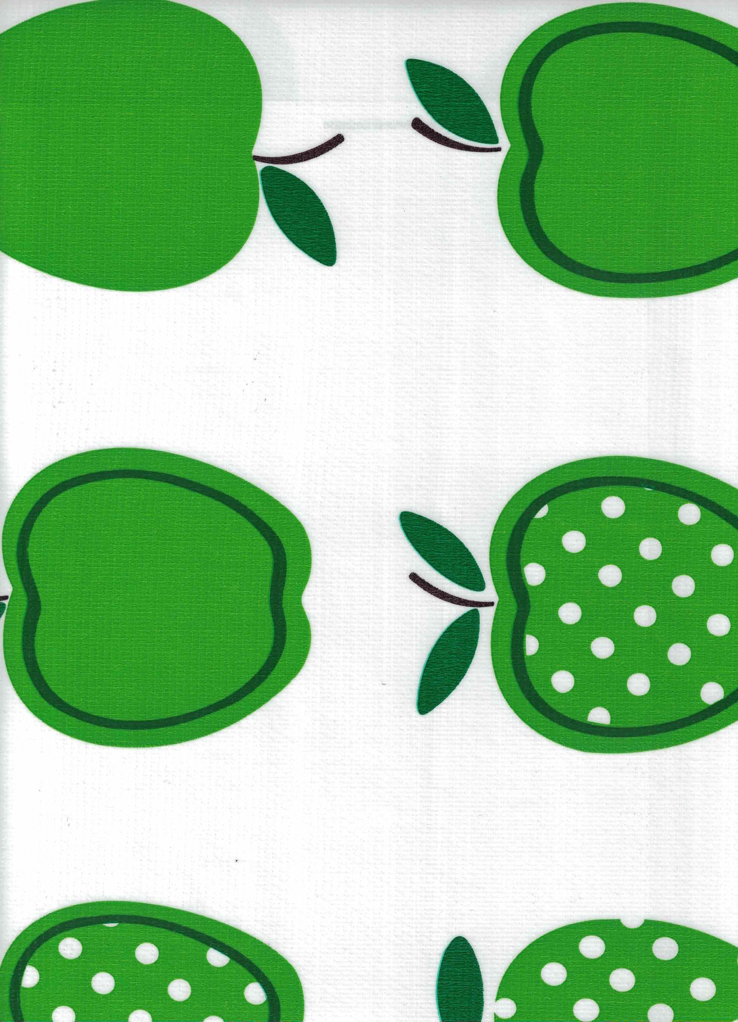 Green Apples with Polka Oilcloth Fabric