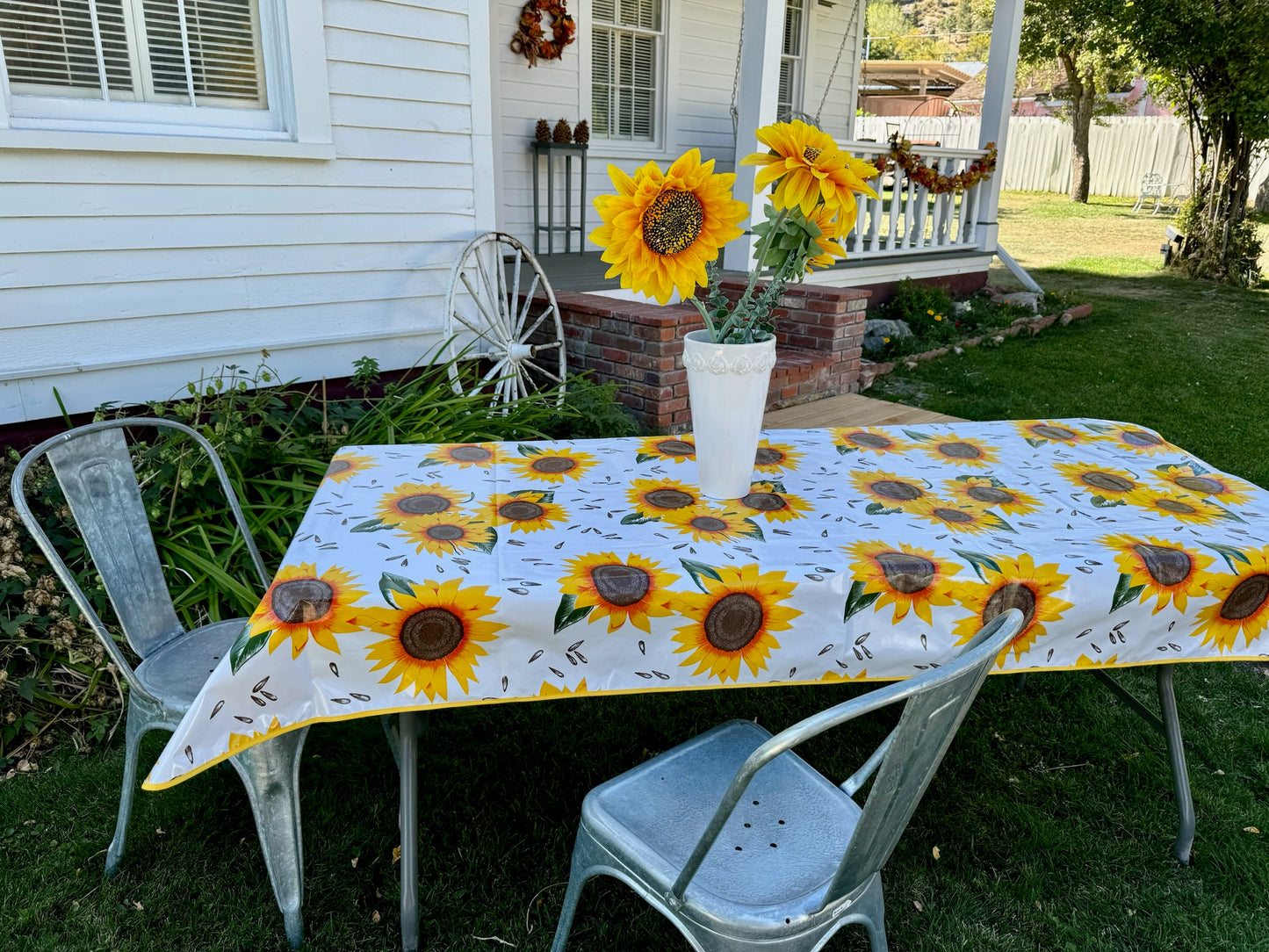 Sunflower Oilcloth Tablecloths