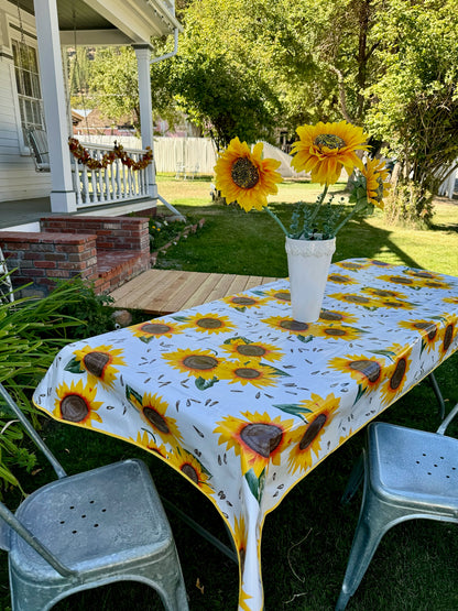 Sunflower Oilcloth Tablecloths