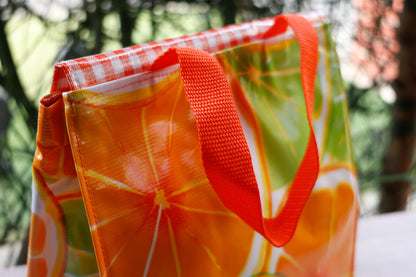 Oilcloth Insulated Lunch Bag - Citrus Spill