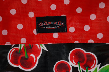 Oilcloth Insulated Lunch Bag - Black Cherry