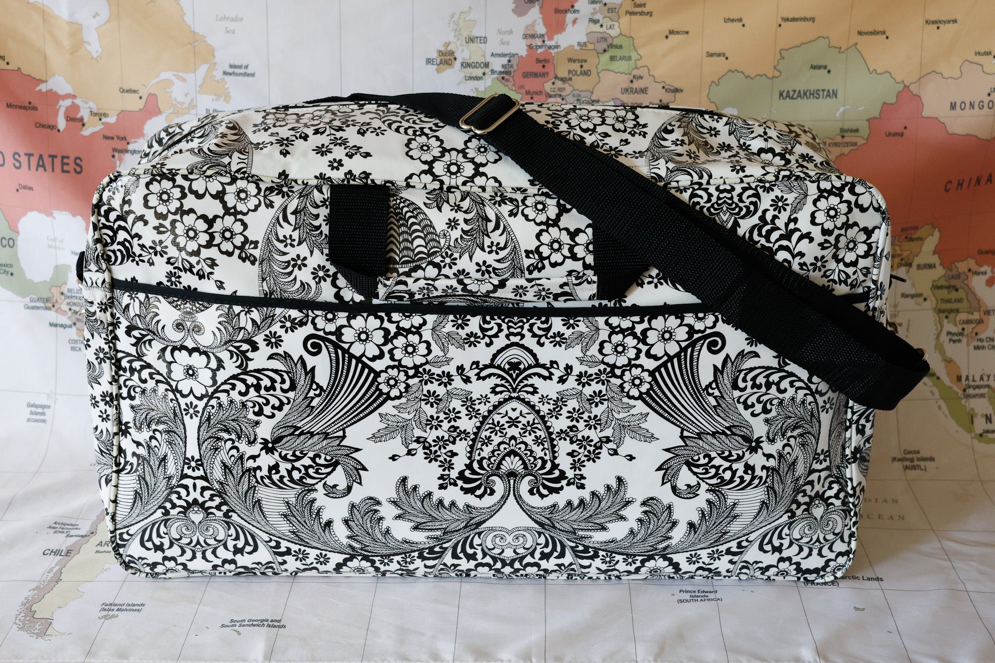 Oilcloth travel bag sale