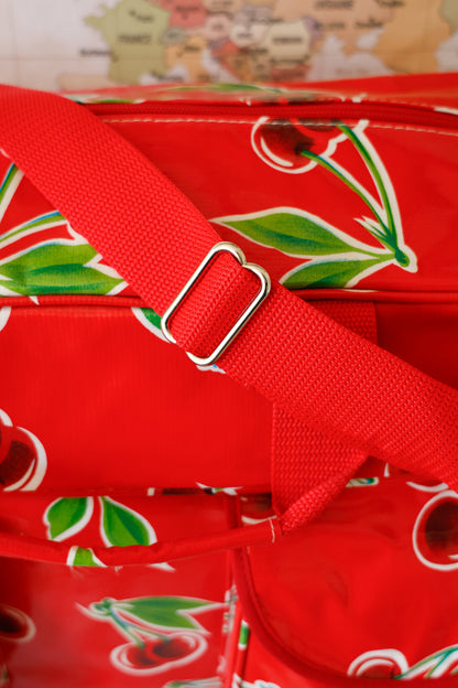 Oilcloth Weekender Bag - Red Cherry