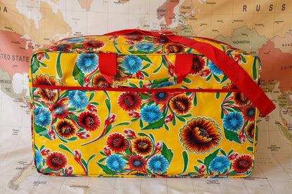 Oilcloth Weekender Bag - Yellow Spring Bloom