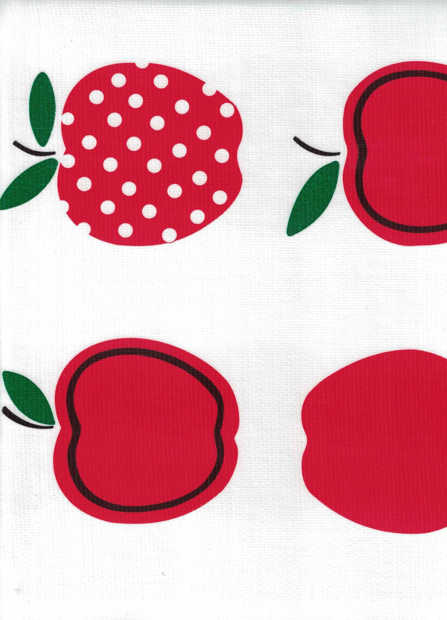 Red Apples with Polka Oilcloth Fabric