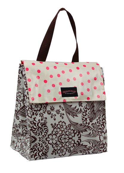 Oilcloth Insulated Lunch Bag - Brown Toile