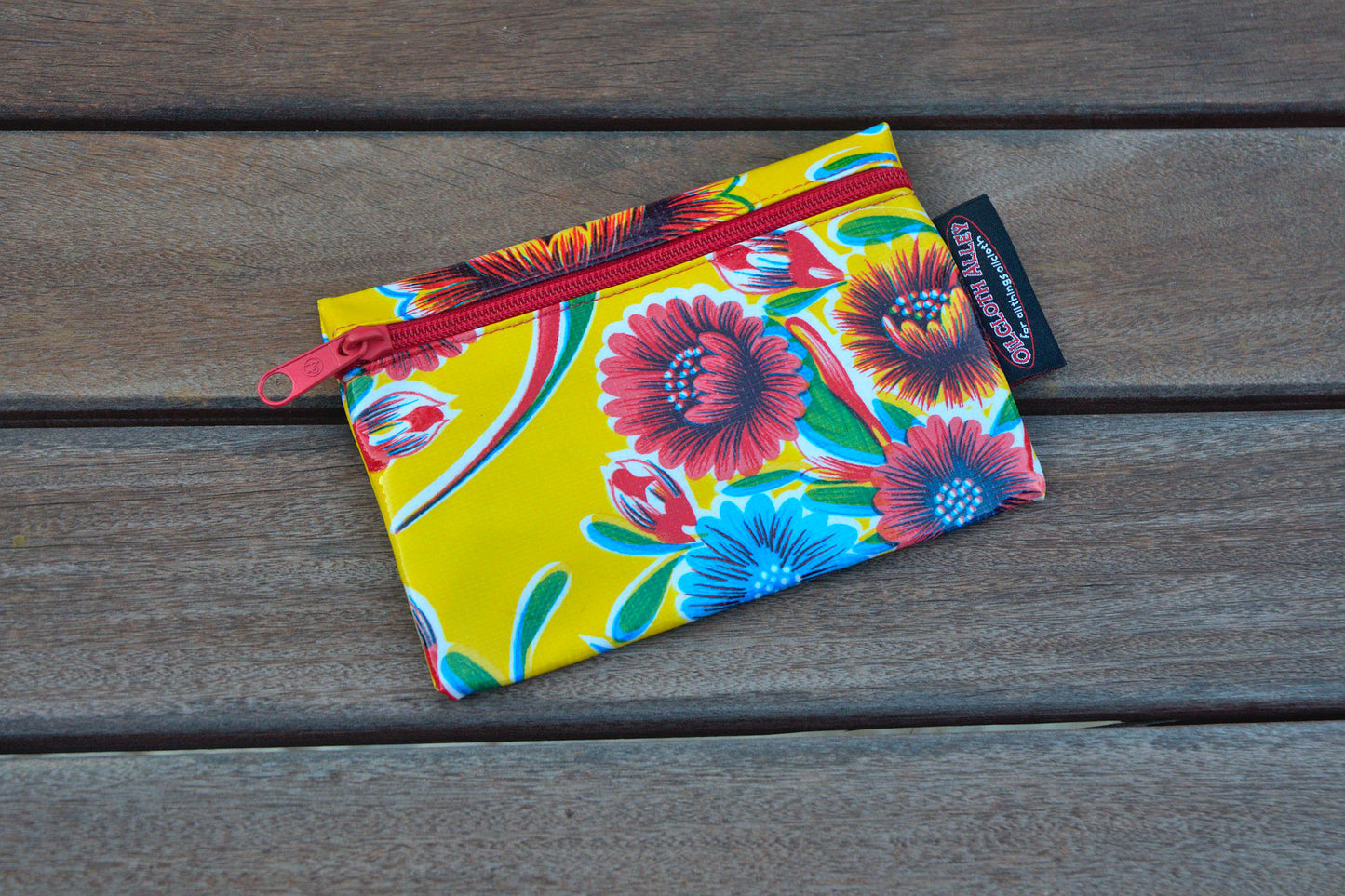 Small Oilcloth Lined Pouch - Yellow Springbloom