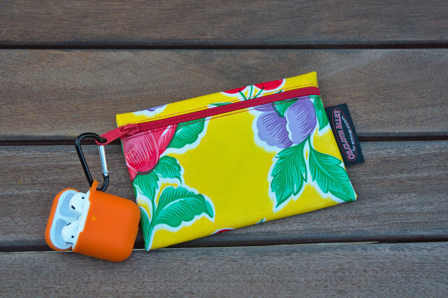 Small Oilcloth Lined Pouch - Yellow Poppy