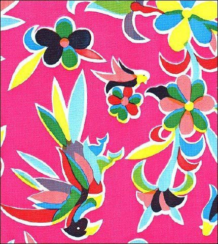 Fuchsia Oaxaca Oilcloth Fabric