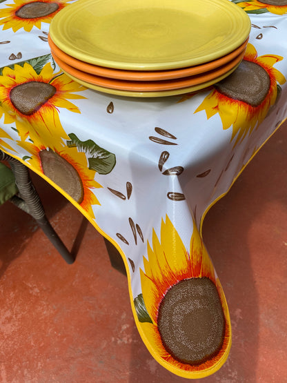 Sunflower Oilcloth Tablecloths