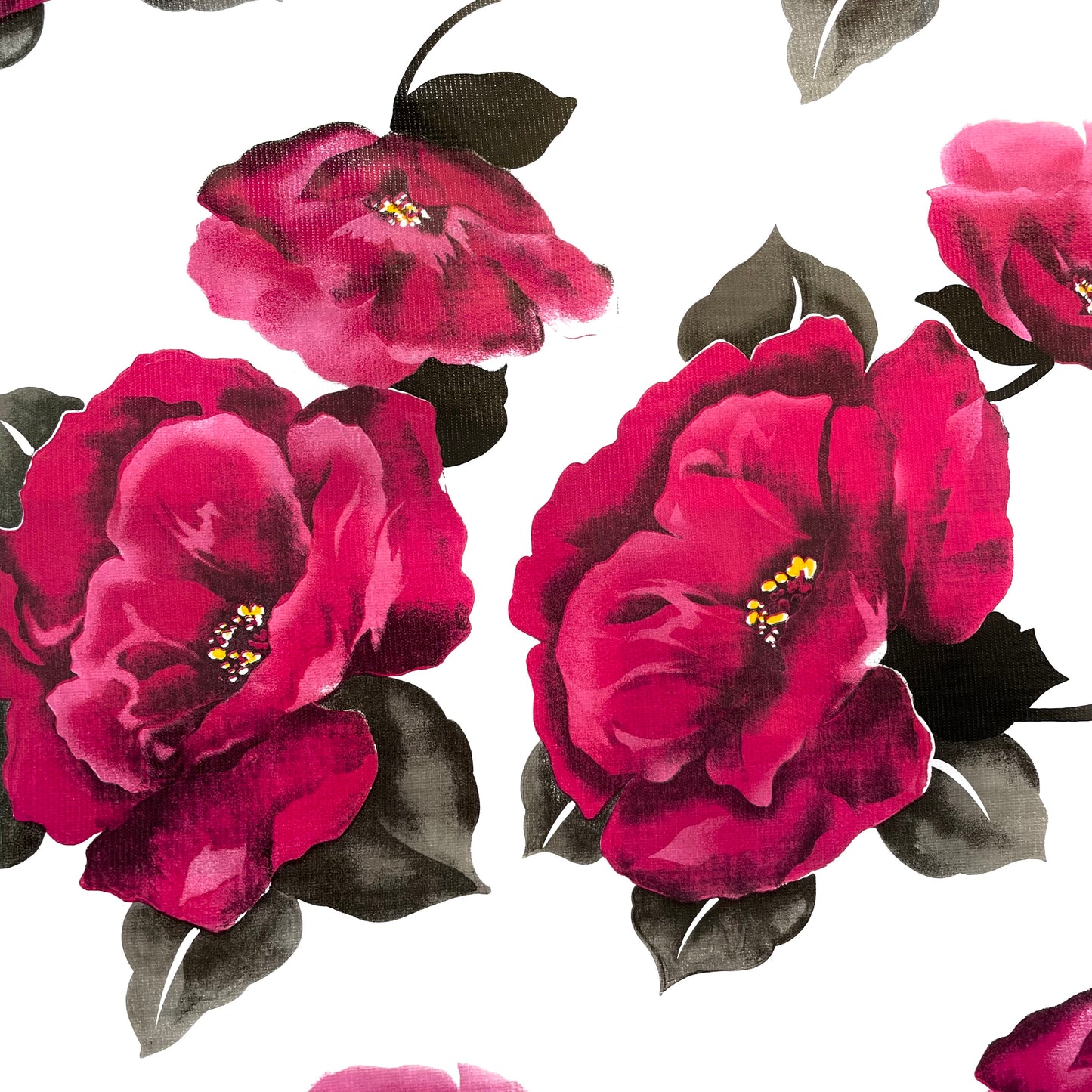 Magenta Blossom Oilcloth Fabric