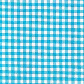 Light Blue Gingham Oilcloth Fabric