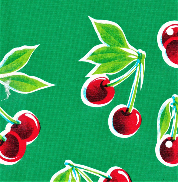 Green Cherry Oilcloth Fabric – Oilcloth Alley