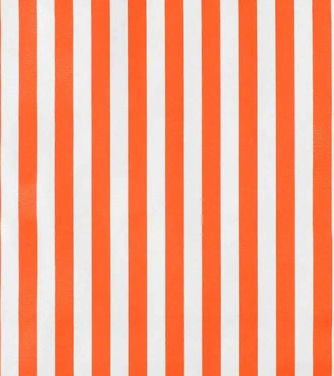 Orange Stripe Oilcloth Fabric