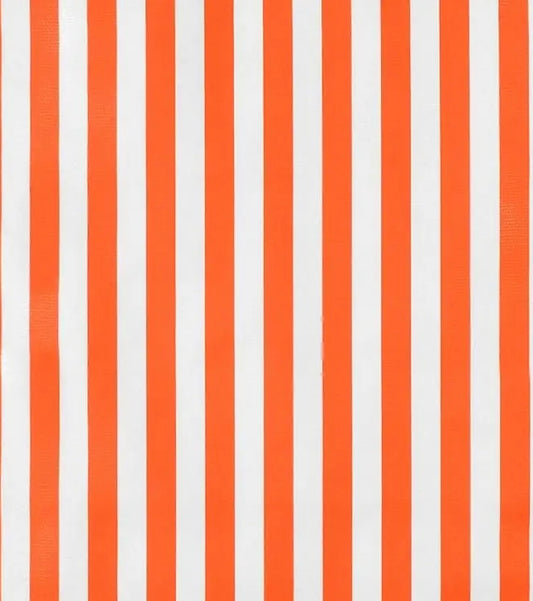 Orange Stripe Oilcloth Fabric