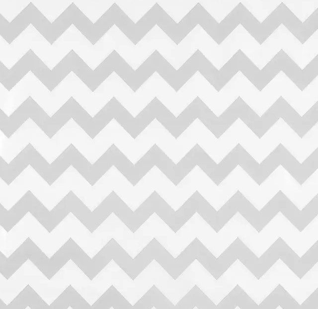 Silver Chevron Oilcloth Fabric