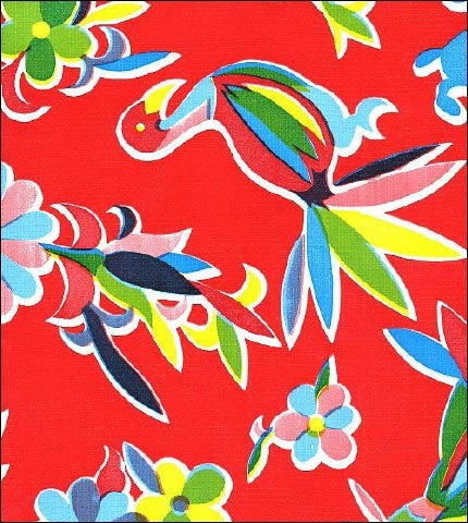 Red Oaxaca Oilcloth Fabric