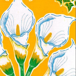 Yellow Calla Lily Oilcloth Fabric