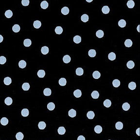 White On Black Polka Oilcloth Fabric